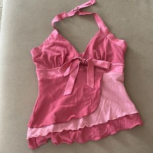 Bebe pink small halter tank top